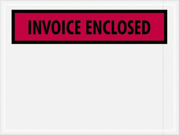 Value Collection - 1,000 Piece, 4-1/2" Long x 6" Wide, Packing List Envelope - Invoice Enclosed, Red - Benchmark Tooling