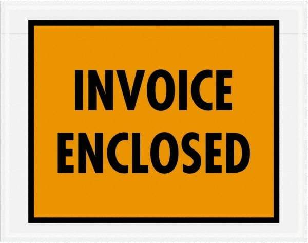 Value Collection - 1,000 Piece, 7" Long x 5-1/2" Wide, Packing List Envelope - Invoice Enclosed, Orange - Benchmark Tooling
