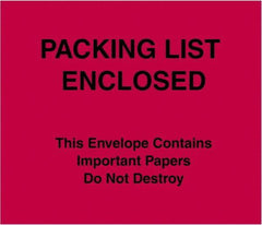 Value Collection - 1,000 Piece, 7" Long x 6" Wide, Packing List Envelope - Packing List Enclosed, Red - Benchmark Tooling