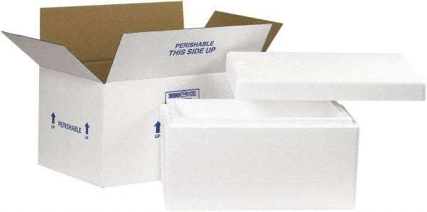 Made in USA - 10" Wide x 17" Long x 8-1/4" High Rectangle Insulated Box - 1 Wall, White - Benchmark Tooling