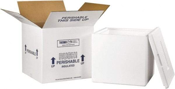 Made in USA - 13" Wide x 13" Long x 12-1/2" High Rectangle Insulated Box - 1 Wall, White - Benchmark Tooling