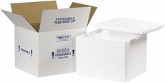 Made in USA - 10" Wide x 12" Long x 9" High Rectangle Insulated Box - 1 Wall, White - Benchmark Tooling