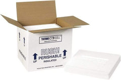 Made in USA - 8-1/4" Wide x 10-1/2" Long x 9-1/4" High Rectangle Insulated Box - 1 Wall, White - Benchmark Tooling