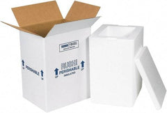 Made in USA - 6" Wide x 8" Long x 12" High Rectangle Insulated Box - 1 Wall, White - Benchmark Tooling