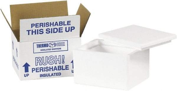 Made in USA - 4-1/2" Wide x 6" Long x 3" High Rectangle Insulated Box - 1 Wall, White - Benchmark Tooling