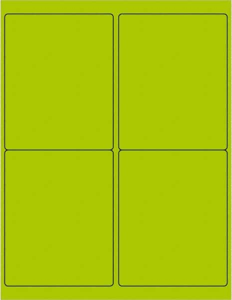 Tape Logic - 5" Long, Fluorescent Green Paper Laser Label - For Laser Printers - Benchmark Tooling