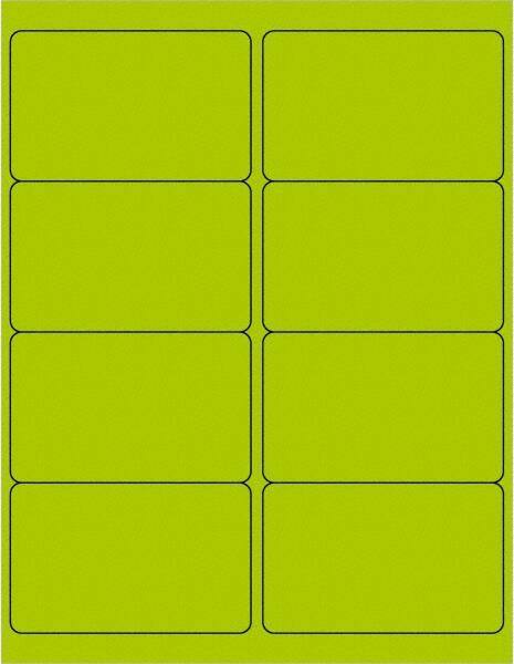 Tape Logic - 4" Long, Fluorescent Green Paper Laser Label - For Laser Printers - Benchmark Tooling