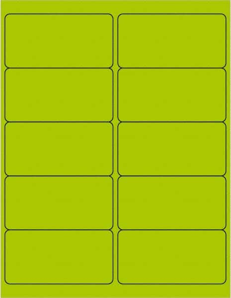 Tape Logic - 4" Long, Fluorescent Green Paper Laser Label - For Laser Printers - Benchmark Tooling