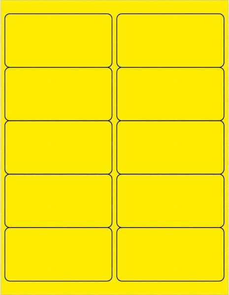 Tape Logic - 4" Long, Fluorescent Yellow Paper Laser Label - For Laser Printers - Benchmark Tooling