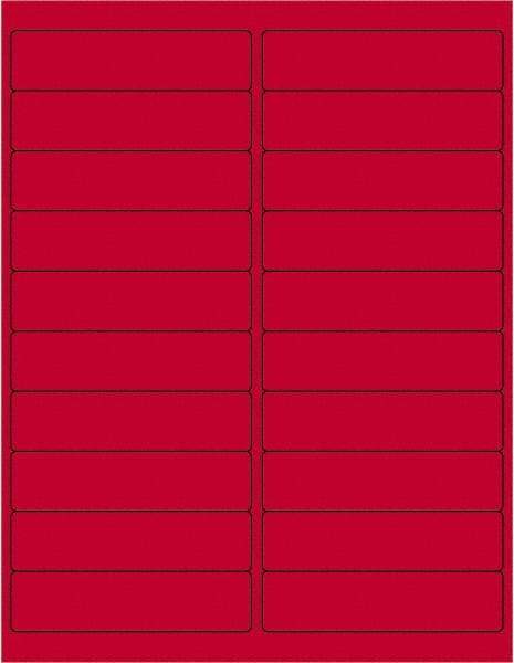 Tape Logic - 4" Long, Fluorescent Red Paper Laser Label - For Laser Printers - Benchmark Tooling