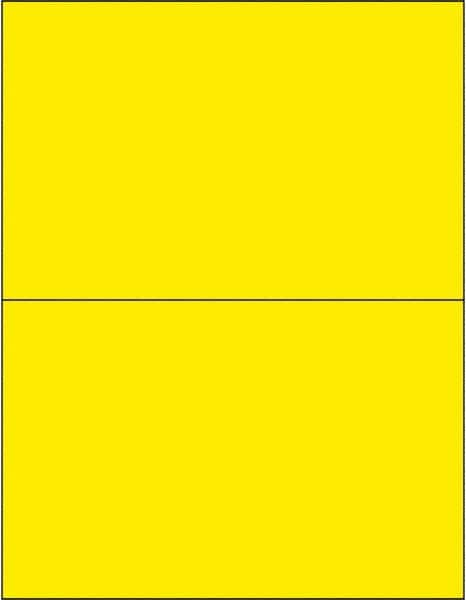 Made in USA - 8-1/2" Long, Fluorescent Yellow Paper Laser Label - For Laser Printers - Benchmark Tooling