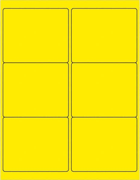 Tape Logic - 4" Long, Fluorescent Yellow Paper Laser Label - For Laser Printers - Benchmark Tooling