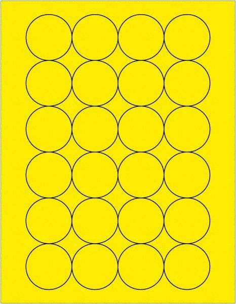 Tape Logic - 1.6" Wide x 1-21/32" Long, Fluorescent Yellow Paper Laser Label - For Laser Printers - Benchmark Tooling