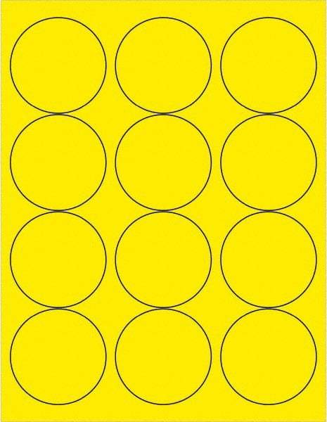 Tape Logic - 2-1/2" Long, Fluorescent Yellow Paper Laser Label - For Laser Printers - Benchmark Tooling