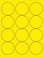 Tape Logic - 2-1/2" Long, Fluorescent Yellow Paper Laser Label - For Laser Printers - Benchmark Tooling