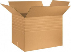 Made in USA - 24" Wide x 32" Long x 24" High Rectangle Multi-Depth Box - 1 Wall, Kraft (Color), 95 Lb Capacity - Benchmark Tooling