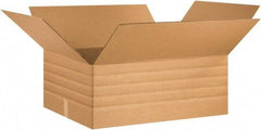 Made in USA - 24" Wide x 30" Long x 12" High Rectangle Multi-Depth Box - 1 Wall, Kraft (Color), 65 Lb Capacity - Benchmark Tooling