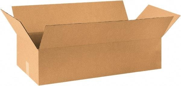 Made in USA - 20" Wide x 36" Long x 9" High Rectangle Corrugated Shipping Box - 1 Wall, Kraft (Color), 65 Lb Capacity - Benchmark Tooling