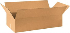 Made in USA - 20" Wide x 36" Long x 12" High Rectangle Corrugated Shipping Box - 1 Wall, Kraft (Color), 65 Lb Capacity - Benchmark Tooling