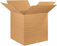Made in USA - 26" Wide x 26" Long x 26" High Square Multi-Depth Box - 1 Wall, Kraft (Color), 95 Lb Capacity - Benchmark Tooling