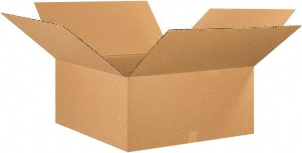 Made in USA - 25" Wide x 25" Long x 12" High Rectangle Corrugated Shipping Box - 1 Wall, Kraft (Color), 65 Lb Capacity - Benchmark Tooling