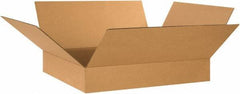 Made in USA - 20" Wide x 24" Long x 4" High Rectangle Corrugated Shipping Box - 1 Wall, Kraft (Color), 65 Lb Capacity - Benchmark Tooling