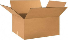 Made in USA - 20" Wide x 24" Long x 12" High Rectangle Heavy Duty Corrugated Box - 2 Walls, Kraft (Color), 100 Lb Capacity - Benchmark Tooling
