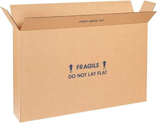 Made in USA - 6" Wide x 28" Long x 20" High Rectangle Moving Boxes - 1 Wall, Kraft (Color), 95 Lb Capacity - Benchmark Tooling