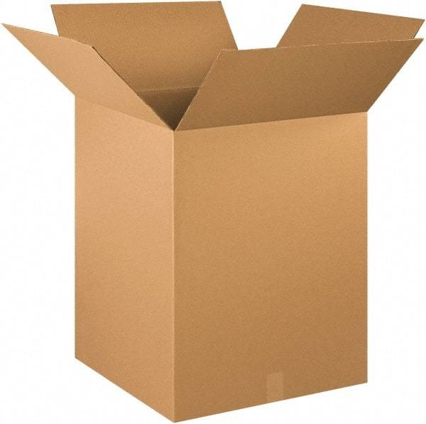 Made in USA - 20" Wide x 20" Long x 26" High Rectangle Corrugated Shipping Box - 1 Wall, Kraft (Color), 65 Lb Capacity - Benchmark Tooling