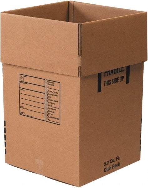 Made in USA - 18" Wide x 18" Long x 28" High Rectangle Moving Boxes - 1 Wall, Kraft (Color), 120 Lb Capacity - Benchmark Tooling