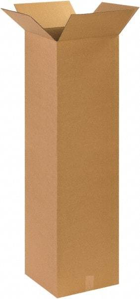 Made in USA - 14" Wide x 14" Long x 48" High Rectangle Corrugated Shipping Box - 1 Wall, Kraft (Color), 65 Lb Capacity - Benchmark Tooling