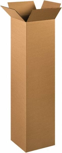 Made in USA - 12" Wide x 12" Long x 48" High Rectangle Heavy Duty Corrugated Box - 2 Walls, Kraft (Color), 100 Lb Capacity - Benchmark Tooling