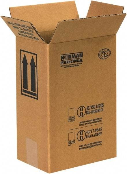 Made in USA - 5-11/16" Wide x 8-3/16" Long x 12-5/16" High Rectangle Corrugated Shipping Box - 1 Wall, Kraft (Color), 95 Lb Capacity - Benchmark Tooling