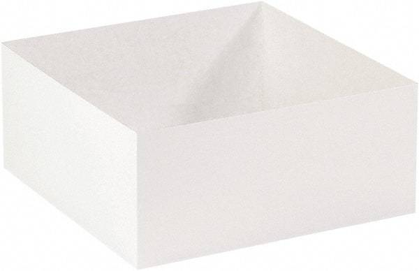 Made in USA - 14" Wide x 14" Long x 6" High Square Chipboard Box - 1 Wall, White - Benchmark Tooling