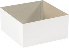 Made in USA - 12" Wide x 19" Long x 6" High Rectangle Chipboard Box - 1 Wall, White - Benchmark Tooling