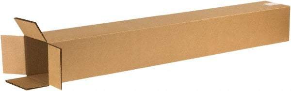 Made in USA - 6" Wide x 6" Long x 48" High Rectangle Heavy Duty Corrugated Box - 2 Walls, Kraft (Color), 100 Lb Capacity - Benchmark Tooling