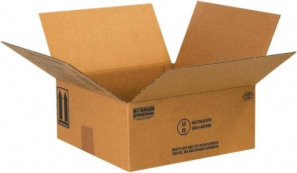 Made in USA - 10-1/4" Wide x 10-1/4" Long x 6-3/16" High Rectangle Corrugated Shipping Box - 1 Wall, Kraft (Color), 95 Lb Capacity - Benchmark Tooling