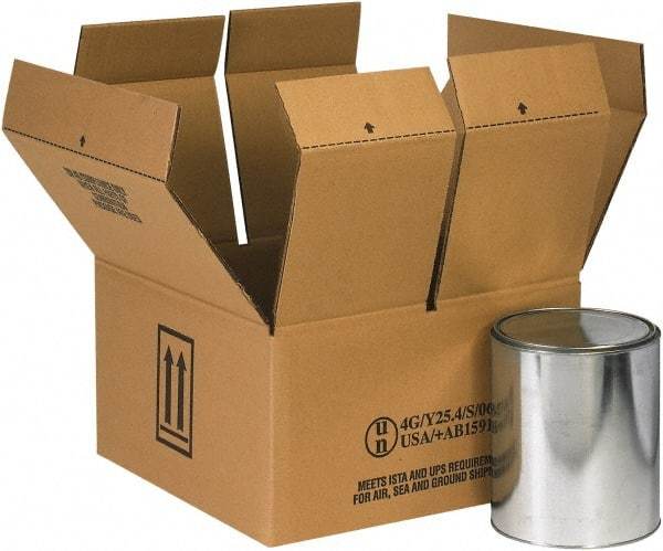 Made in USA - 14-1/4" Wide x 14-1/4" Long x 7-5/8" High Rectangle Corrugated Shipping Box - 2 Walls, Kraft (Color), 120 Lb Capacity - Benchmark Tooling