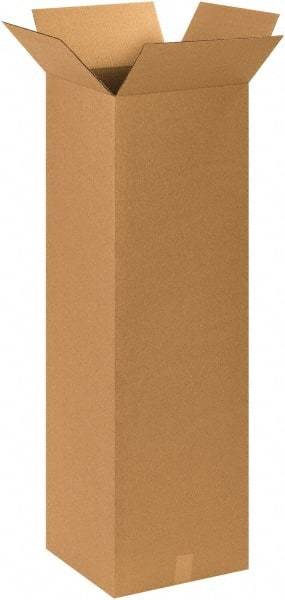 Made in USA - 15" Wide x 15" Long x 48" High Rectangle Corrugated Shipping Box - 1 Wall, Kraft (Color), 65 Lb Capacity - Benchmark Tooling