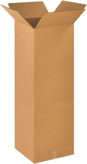 Made in USA - 18" Wide x 18" Long x 48" High Rectangle Corrugated Shipping Box - 1 Wall, Kraft (Color), 65 Lb Capacity - Benchmark Tooling