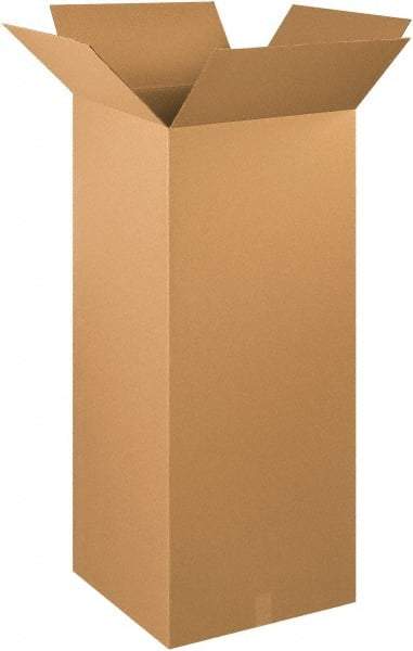 Made in USA - 20" Wide x 20" Long x 48" High Rectangle Corrugated Shipping Box - 1 Wall, Kraft (Color), 65 Lb Capacity - Benchmark Tooling