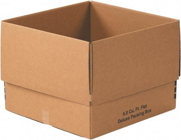 Made in USA - 24" Wide x 24" Long x 18" High Rectangle Moving Boxes - 1 Wall, Kraft (Color), 65 Lb Capacity - Benchmark Tooling