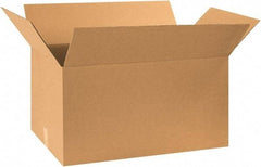 Made in USA - 18" Wide x 30" Long x 16" High Rectangle Corrugated Shipping Box - 1 Wall, Kraft (Color), 65 Lb Capacity - Benchmark Tooling