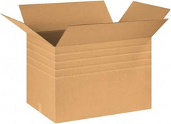 Made in USA - 20" Wide x 30" Long x 20" High Rectangle Multi-Depth Box - 1 Wall, Kraft (Color), 95 Lb Capacity - Benchmark Tooling