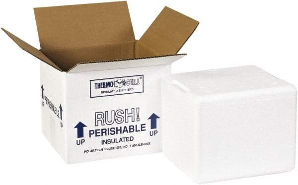 Made in USA - 5" Wide x 6" Long x 4-1/2" High Rectangle Insulated Box - 1 Wall, White - Benchmark Tooling