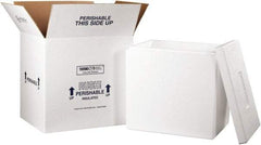 Made in USA - 14" Wide x 18" Long x 19" High Rectangle Insulated Box - 1 Wall, White - Benchmark Tooling