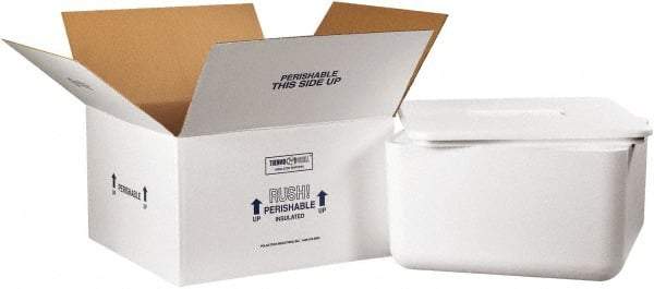 Made in USA - 17" Wide x 17" Long x 9" High Rectangle Insulated Box - 1 Wall, White - Benchmark Tooling