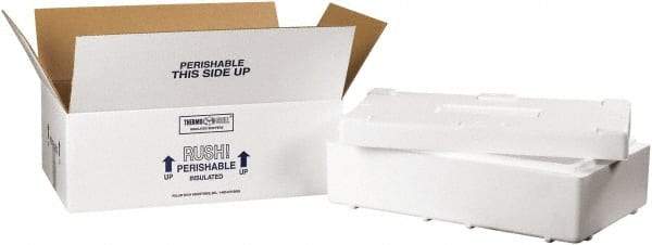 Made in USA - 11-1/2" Wide x 19-1/2" Long x 4-1/8" High Rectangle Insulated Box - 1 Wall, White - Benchmark Tooling