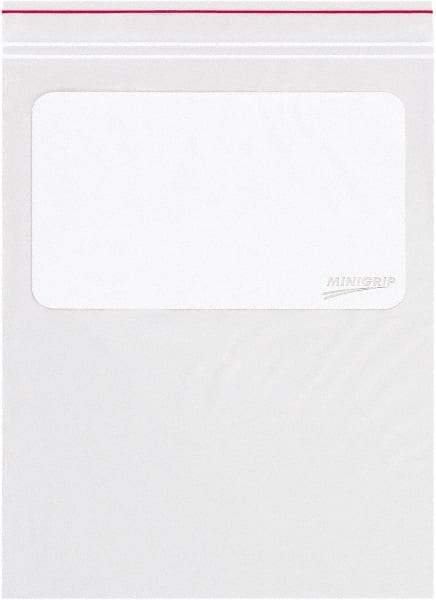 Minigrip - 9 x 12", 2 mil Minigrip White Block Reclosable Polybags - Clear - Benchmark Tooling