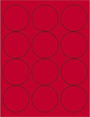 Tape Logic - 2-1/2" Long, Fluorescent Red Paper Laser Label - For Laser Printers - Benchmark Tooling